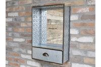 Meuble de salle de bain galvanisé à quantité minimale de commande bas personnalisé avec étagère de rangement en miroir éclairé Décoration de ferme vintage de style antique