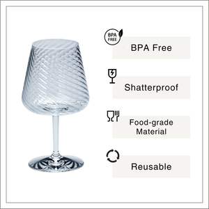 [Holar] Verres à vin en plastique côtelé incassable de haute qualité, fabriqués à Taïwan, 20 oz, pour bars, camping en plein air, pique-niques - Product Image 2