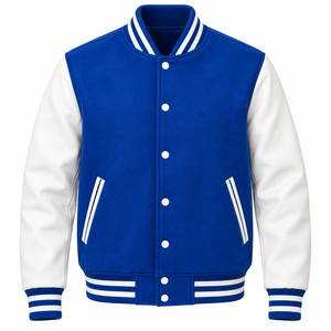 Veste de baseball universitaire d'hiver personnalisable pour hommes, logo personnalisé sur le devant, corps 100% laine, doublure en toile imperméable en laine - Product Image 3