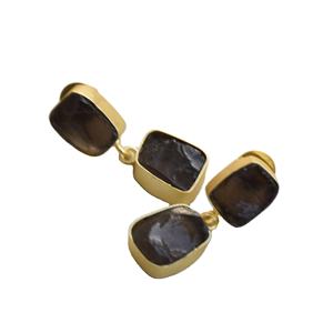 Aretes de Aro de Latón al por Mayor, Joyería de Piedras Preciosas Naturales Auténticas, Textura Mate de Latón, Sin Níquel, Duraderos, Perfectos para Pedidos al por Mayor - Product Image 5