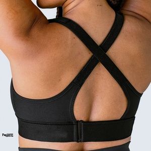 ชุดบราเล่นกีฬาแขนสั้นสีพื้นของผู้หญิงชุดเสื้อชั้นใน2ชิ้นผ้าซักระบายอากาศได้สำหรับออกกำลังกายในฤดูร้อน - Product Image 3