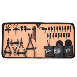 Hair Extension Tool Kit Micro <b>Beads</b> Removal Tool Crimping Pliers Hair Extension Loop <b>Needle</b> Tape In Application Tool Clips - Product Image 1