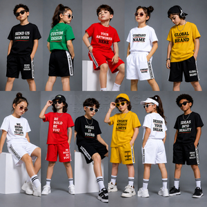 เสื้อยืดและกางเกงขาสั้นเด็ก ชุดเซ็ตผ้าฝ้ายพิมพ์ลายหมี สำหรับเด็กชายและเด็กหญิง ระบายอากาศได้ดี ลดราคาสินค้าเด็กช่วงซัมเมอร์ - Product Image 2
