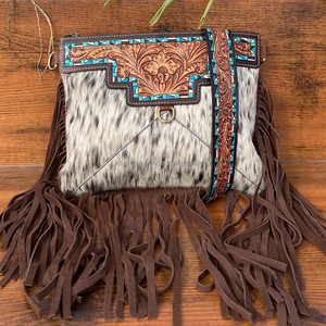 Bolso cruzado de vaquera occidental de cuero hecho a mano para mujer, bolso de hombro Floral de piel de vaca, bolsos de cuero genuino - Product Image 3