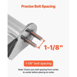 Supporti per Paraspruzzi in Acciaio Cromato a Molla Dritta, Distanza tra Bulloni 1 1/8 Pollici, per Camion Semi-Rimorchi, 1 Paio - Product Image 2