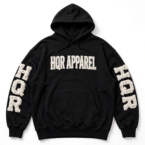 Sweat-shirt à capuche brodé pour logo, coupe oversize, décontracté, unisexe, en polaire, motif uni, respirant, avec poche, 100% coton, hiver - Product Image 1