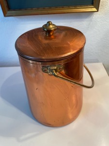 Olla de Cobre Redonda de Diseño Vintage con Tapa, Utensilios de Cocina de Metal Duradero con Asa de Aleación de Zinc - Product Image 4