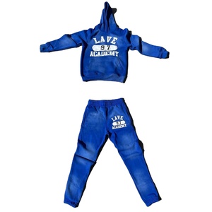 2025 unisexe Logo personnalisé lavage à l'acide pantalons de survêtement évasés sweat à capuche zippé de haute qualité deux pièces hiver imprimé polaire grande taille demi - Product Image 4