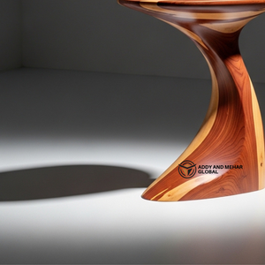 Luxury Sculptural Tapered Solid Wood Side <b>Table</b> Modern Handcrafted Cedar Ottoman & End <b>Table</b> for Designer Home Hotel Decor - Product Image 5