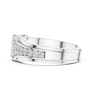 Rocío Daddy joyas diamante corte humedad 925 plata esterlina banda simple anillos de boda para mujer - Product Image 1