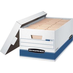 Paper & Media <b>File</b> Storage <b>Boxes</b> with Lids 12 Pack White Corrugated Cardboard - Product Image 1
