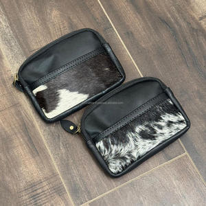 Cartera de lujo de cuero de vaca con pelo personalizada directa de fábrica, monedero para mujer, tarjetero de cuero genuino y monedero para mujer - Product Image 4