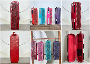 Étui de voyage de luxe en cuir de vachette floral, nouveau design, fait main, résistant à la chaleur, avec fermeture éclair, pour fer à boucler et lisseur - Product Image 3