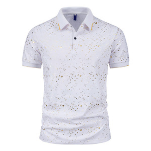 T-shirt col chemise à manches courtes pour homme, style gothique, en tissu tricoté durable, structure confortable, imprimé numérique - Product Image 1