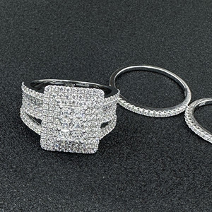 RB Gems Bague de mariage éternelle tendance pour femme en or massif 14K avec diamant naturel CVD HPHT certifié IGI et moissanite taille princesse - Product Image 6