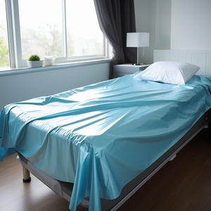 Draps d'hôpital en tissu polycoton de qualité supérieure, respirants, durables, linge de lit médical lavable, literie pour maisons de retraite et soins de santé - Product Image 1