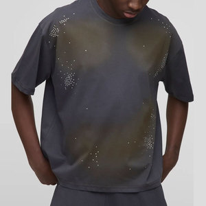 เสื้อยืดคอกลมแขนสั้นสไตล์หรูหรา ลายจุดไล่เฉดสี ผ้าถักโพลีเอสเตอร์ ทรงปกติ ระบายอากาศได้ดี ประดับด้วยคริสตัล - Product Image 1
