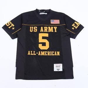 Camiseta de malla estilo retro de los 90 con cuello en V, jersey de fútbol americano con logo bordado personalizado para hombre - Product Image 1