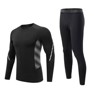 Ensemble de compression 2 pièces pour hommes, fitness et entraînement, avec logo personnalisé, livraison rapide, faible MOQ, tricoté, taille personnalisée - Product Image 6