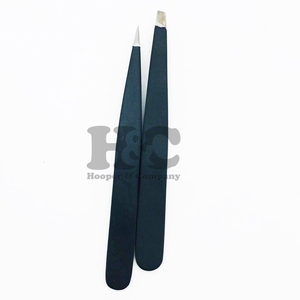 Pinzas Profesionales Negras de Acero Inoxidable, Juego de Pinzas para Cejas con Punta Puntiaguda, Empaque con Logotipo Personalizado, Uso Estético - Product Image 3