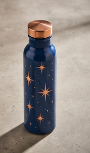 Botella de Agua de Cobre Esmaltada Artesanal al por Mayor, Diseño de Estrellas Celestiales, Estilo Ayurvédico, Antiderrames, Ecológica, para Gimnasio y Yoga - Product Image 2
