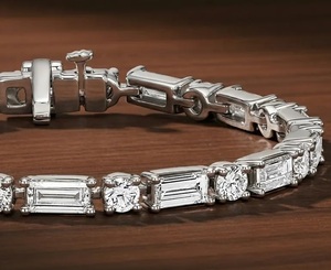 Luxury Mixed Cut Moissanite Tennis Bracelet <b>Iced</b> <b>Out</b> Hip Hop Jewellery VVS Diamond Look White Gold Shine <b>Chain</b> - Product Image 1