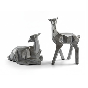 Sculpture décorative élégante en aluminium artisanal en forme de rhinocéros, statue de faune pour la maison, le bureau, l'hôtel, la table console, vente en gros - Product Image 2