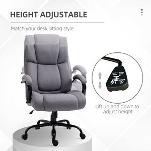 Sedia da Ufficio Direzionale Grande e Alta Grigio Chiaro 484 libbre, Regolabile in Altezza, Sedia da Scrivania per Computer con Seduta Larga, Certificata BIFMA, in Alluminio - Product Image 5