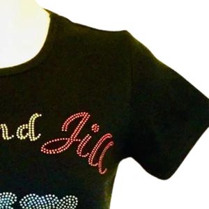Black Short Sleeve Crew Neck <b>T</b> <b>Shirt</b> with Colorful Jack and Jill Mom Embroidered Lettering Graphic Women's Casual Fashion - Product Image 5