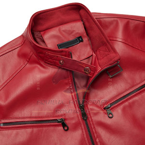 Heavy Duty Custom Made Men's Cow Skin Leather Winter Jacket <b>Stand</b> Collar Front Logo Eco-Friendly Windproof Breathable Casual - Product Image 4