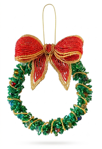 Guirnalda Navideña Roja y Verde con Cuentas y Lazo - Product Image 3