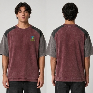 T-shirt 100% Coton Délavé à l'Acide pour Homme, Anti-Plis, Séchage Rapide, Coupe Classique, Haute Qualité, Écologique, Prix de Gros, 220g, Respirant - Product Image 5