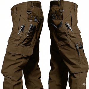 Pantalones Cargo Tácticos para Hombre, de Invierno, Transpirables, Ecológicos, de Secado Rápido, Corte Holgado, Elásticos, Estilo Casual Urbano, Teñidos con Tinte, Diseño a Cuadros - Product Image 1