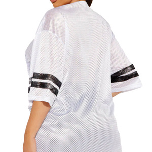 Maillot de football américain tendance en maille blanche personnalisé, coton premium, chemise de sport pour femme, logo personnalisé, service OEM en gros - Product Image 6