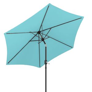 Ombrellone da Esterno per Patio da 2,7 m con Manovella Inclinabile a Pulsante, 6 Robuste Stecche in Ferro, Protezione UPF 50+, Impermeabile in Poliestere, Raggio 2m-2,7m - Product Image 6
