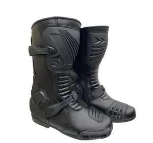 Men Motorcycle Shoes custom made Black Leather Riding Boots Boys Racing Boots Fashion Gear for Auto Racing Leather clothing boot