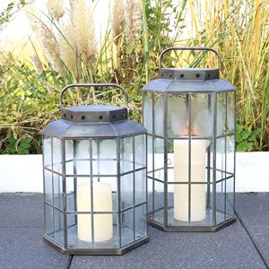 Vintage Large Hexagonal Brass Antique Metal <b>Candle</b> Pillar Holder <b>Lanterns</b> for Home Decorations - Product Image 4