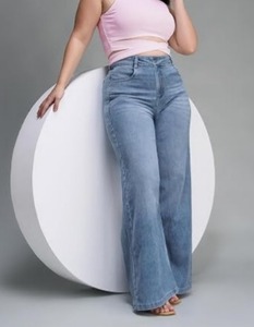 Women's Eco-Friendly Soft Stretch Cotton Mid-Waist <b>Boot</b> Cut Jeans-Vintage Wash Regular Fit Comfortable Wide-Leg Knee-Length - Product Image 3