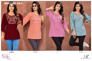 Meilleur fournisseur de tissus en coton de nouvelle variété avec collection de tuniques brodées, fabricant de mode féminine de Surat - Product Image 6