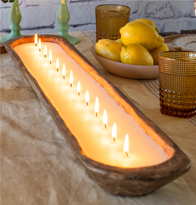 Centres de table pour fêtes de Noël, Pot à bougie en bois de qualité supérieure, Pot à cire, Porte-bougie votif, Pot à bougie en bois - Product Image 1