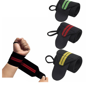 GAF Muñequeras Elásticas de Alta Resistencia para Levantamiento de Pesas, Bandas Protectoras de Gimnasio de Poliéster y Goma Cruzadas - Product Image 1