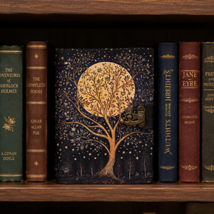<b>A5</b> Tree Moon Handmade Paper Journal | Eco Friendly Hardcover Lock Diary <b>Notebook</b> with Artistic Nature Design Gift Set Writing - Product Image 3