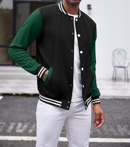 Veste de baseball classique en molleton de coton premium, style streetwear, design personnalisé, vente en gros, fabricant de vêtements OEM ODM, veste pour homme - Product Image 4