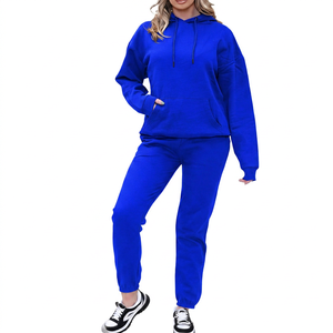 Sudadera con capucha y pantalones de talla grande para mujer, chándal informal holgado de algodón de longitud completa para otoño - Product Image 4