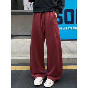 Pantalon de jogging cargo pour homme, coupe ample, multi-poches, en molleton, streetwear, coton épais, logo personnalisé - Product Image 4