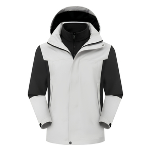 ORREN INTERNATIONAL Men's 3-in-1 Waterproof Quick Dry <b>Vintage</b> Spring Bomber Jacket Color Block Hooded <b>Windbreaker</b> Cotton-Filled - Product Image 6