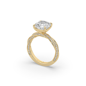 Magnifique bague en diamant de laboratoire taille coussin de 4,60 carats, légère et confortable, en or 10K ou 14K, bijou raffiné pour femme. - Product Image 4