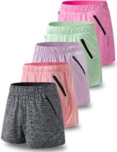 Shorts de sport personnalisés avec logo, taille haute, dos en V, pour la gym, le yoga, et le cyclisme, avec effet froncé aux fesses pour femme - Product Image 1