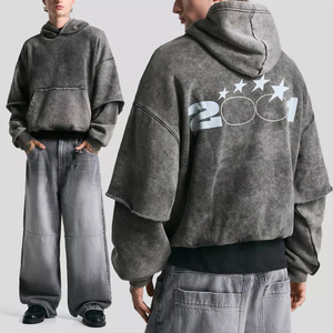 เสื้อผ้าฝ้ายแท้ 100% คุณภาพสูง ปี 2026 สวมใส่สบาย พิมพ์ลายซิลค์สกรีนตามสั่ง สำหรับฤดูหนาว เป็นมิตรกับสิ่งแวดล้อม ล้างด้วยกรด ตกแต่งด้วยคริสตัล แบบวินเทจ - Product Image 3