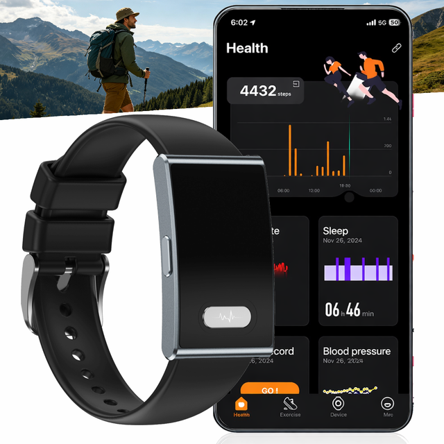 ETQ17 Enterprise Screenless Health Tracker ECG HRV Remote Care SpO2 BP Temp Stress Body Composition IP68 OEM ODM 15 Days Battery